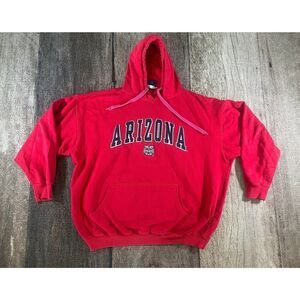 Vintage Arizona Wildcats Hoodie Mens Lg Red Sweatshirt University Team Sweater